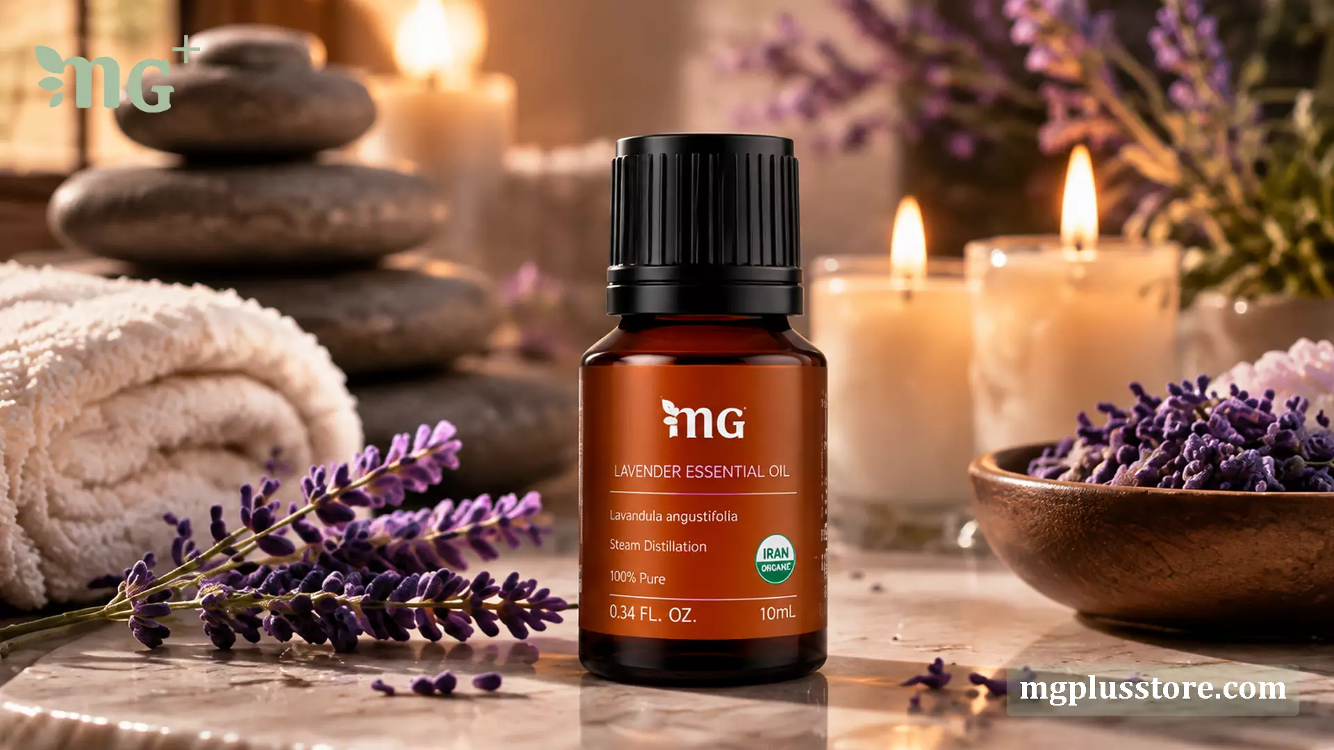 خرید اسانس معطر اسطوخودوس ام جی پلاس؛ روغن گیاهی خالص برای استفاده در دستگاه بخور و ایجاد رایحه‌درمانی آرام‌بخش در منزل